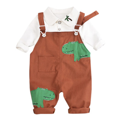 Baby Boy Clothes Kids Solid Color Shirts&Cartoon Dinosaur Print Strap Pants Autumn 2 pc Childrens Sets
Baby Boy Clothes Kids Solid Color Shirts&Cartoon Dinosaur Print Strap Pants Autumn 2 pc Childrens Sets