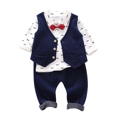 Autumn Fashion infant clothing Baby Suit Baby Boys Clothes Gentleman Bow Tie Rompers Vest pants Baby Set
Autumn Fashion infant clothing Baby Suit Baby Boys Clothes Gentleman Bow Tie Rompers Vest pants Baby Set