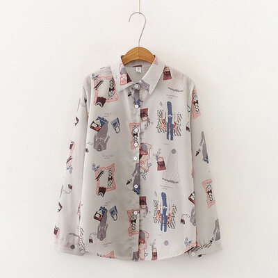 New Graffiti Print Shirt Fashion Students Style Long Sleeve Tops&Blouses Womens Sweet Blouse
New Graffiti Print Shirt Fashion Students Style Long Sleeve Tops&Blouses Womens Sweet Blouse