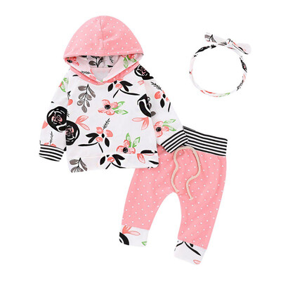 Baby Boy Girl Clothes Autumn Cute Floral Pattern Long Sleeve Hoodie Sweatshirts Trousers Headband Outfits 2PCS Set
Baby Boy Girl Clothes Autumn Cute Floral Pattern Long Sleeve Hoodie Sweatshirts Trousers Headband Outfits 2PCS Set