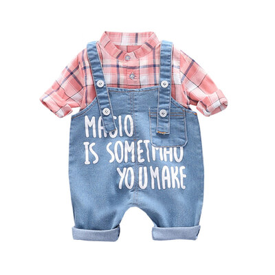 New Autumn Baby Boy Clothes 0-3T Shirt Denim Bib Pants 2pcs Boy Set Fashion Cotton Letter Printing Plaid Pattern Childrens Set
New Autumn Baby Boy Clothes 0-3T Shirt Denim Bib Pants 2pcs Boy Set Fashion Cotton Letter Printing Plaid Pattern Childrens Set