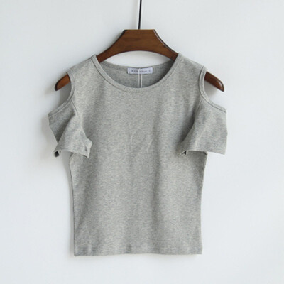 Simple Solid Color Sexy Cold Shoulder T Shirt Women O-Neck Short Sleeve Short Tshirt Slim Cozy Wild Tee Shirt Femme New
Simple Solid Color Sexy Cold Shoulder T Shirt Women O-Neck Short Sleeve Short Tshirt Slim Cozy Wild Tee Shirt Femme New