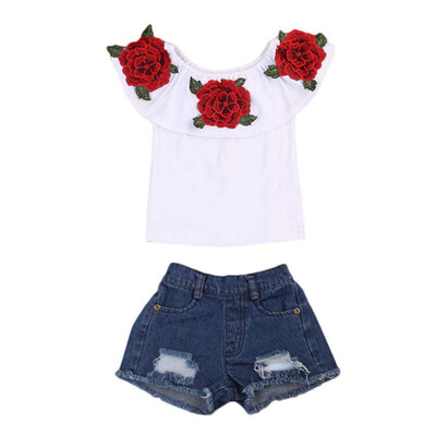 Summer Children Baby Girls Casual Floral Off-Shoulder T-shirtDenim Shorts Suits Costume Set
Summer Children Baby Girls Casual Floral Off-Shoulder T-shirtDenim Shorts Suits Costume Set