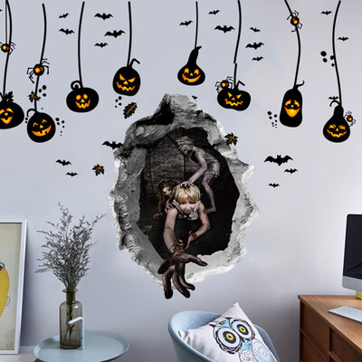 Happy Halloween Wall Decals Pumpkins Spooky Cemetery Witch&Bats Tomb Wall Stickers for Halloween Decoration
Happy Halloween Wall Decals Pumpkins Spooky Cemetery Witch&Bats Tomb Wall Stickers for Halloween Decoration