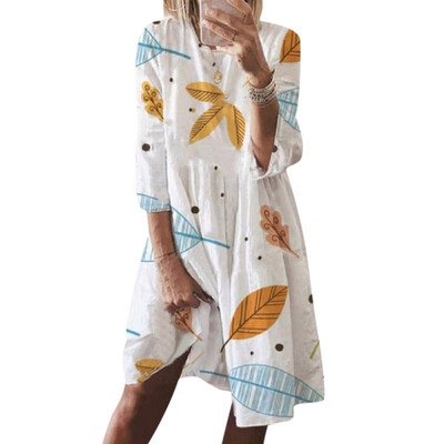 Vestidos Casual Autumn Women Dress Chiffon Seven-point Sleeve Round Neck Loose Casual Print High Waist Ethnic Style Simple Dress
Vestidos Casual Autumn Women Dress Chiffon Seven-point Sleeve Round Neck Loose Casual Print High Waist Ethnic Style Simple Dress