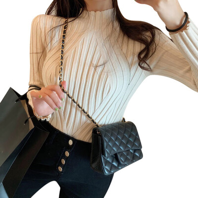 Lady Casual Long Sleeve Sweater Autumn Winter Women Half Turtleneck Knitted Pullovers Bottom Solid Color Slim Sweaters
Lady Casual Long Sleeve Sweater Autumn Winter Women Half Turtleneck Knitted Pullovers Bottom Solid Color Slim Sweaters