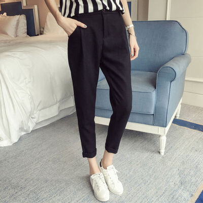 Women Comfy Nine Points Harem Pants Women High Waist Solid Color Loose Straight Long Trousers Pockets Casual Women Pant
Women Comfy Nine Points Harem Pants Women High Waist Solid Color Loose Straight Long Trousers Pockets Casual Women Pant