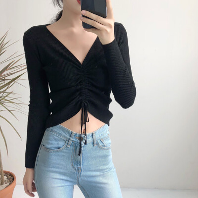 sweater women Sexy lace up knitting pullover top Fashion autumn winter Chic pink V-neck knit slim jumper pull femme 2019 New
sweater women Sexy lace up knitting pullover top Fashion autumn winter Chic pink V-neck knit slim jumper pull femme 2019 New