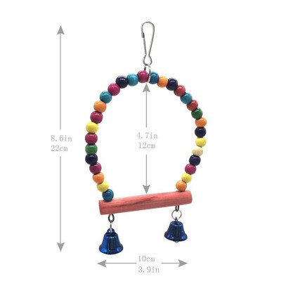Natural Wooden Parrots Swing Toy Birds Perch Hanging Swings Cage With Colorful Beads Bells Toys Bird Supplies
Natural Wooden Parrots Swing Toy Birds Perch Hanging Swings Cage With Colorful Beads Bells Toys Bird Supplies