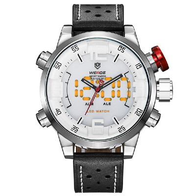 WEIDE WH5210 Dual Display Two Movement Quartz Digtal Men Watch 3ATM Waterproof LED Backlight Dual Time Zone Week Alarm Month Calen
WEIDE WH5210 Dual Display Two Movement Quartz Digtal Men Watch 3ATM Waterproof LED Backlight Dual Time Zone Week Alarm Month Calen