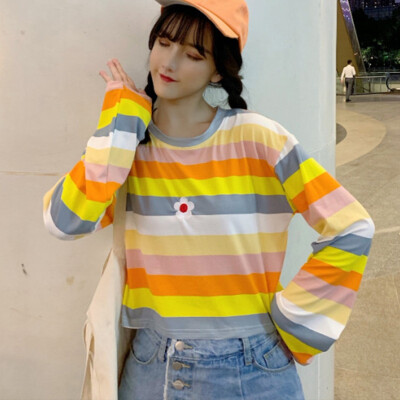 Harajuku T-shirt Women Autumn T-shirt Cotton flower T-Shirt Sweet Embroidered T-Shirts Casual Long Sleeve Tops Tees
Harajuku T-shirt Women Autumn T-shirt Cotton flower T-Shirt Sweet Embroidered T-Shirts Casual Long Sleeve Tops Tees
