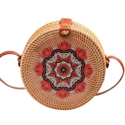 Fashion Exquisite National Style Handmade Rattan Woven Crossbody Bag Print Pattern Womens Messenger Bag
Fashion Exquisite National Style Handmade Rattan Woven Crossbody Bag Print Pattern Womens Messenger Bag