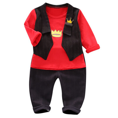Autumn Children Baby Boys Casual Long Sleeve Crown Pattern Fake 2 Piece TopsPants Set
Autumn Children Baby Boys Casual Long Sleeve Crown Pattern Fake 2 Piece TopsPants Set