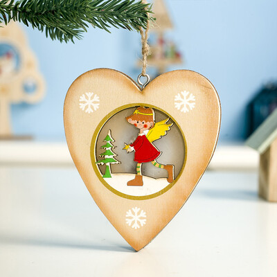 Siaonvr Christmas Wood Painted Snowman Light Card Christmas Tree Light Small Pendant