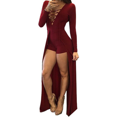 2016 Women Jumpsuits Sexy Solid Skinny Summer Women Rompers Lace Hollow Out Deep V-Neck Maxi Overlay Romper
2016 Women Jumpsuits Sexy Solid Skinny Summer Women Rompers Lace Hollow Out Deep V-Neck Maxi Overlay Romper
