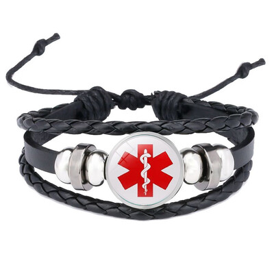 Vintage Multilayer Woven Leather Bracelet Diabetes Medical Alert Id Charm Bracelet For Women Men
Vintage Multilayer Woven Leather Bracelet Diabetes Medical Alert Id Charm Bracelet For Women Men