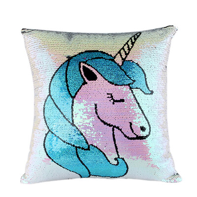 Magic Reversible Sequins Glitter Pillowcase Pineapple Pattern Throw Pillow Case Home Sofa Car Decorative Cushion Cover