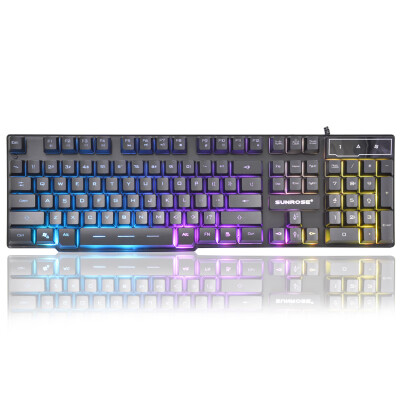 Fine sun SUNNROSE K201 luminous colorful keyboard game desktop lighting mechanical feel notebook external USB computer keyboard cable
Fine sun SUNNROSE K201 luminous colorful keyboard game desktop lighting mechanical feel notebook external USB computer keyboard cable