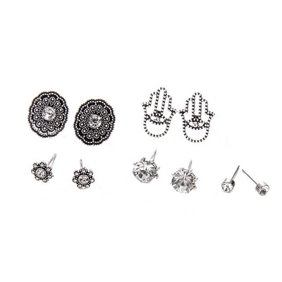 Punk Style Silver Color Earring Sets Ear Stud Earrings for Women Diamond Palm Earrings
Punk Style Silver Color Earring Sets Ear Stud Earrings for Women Diamond Palm Earrings