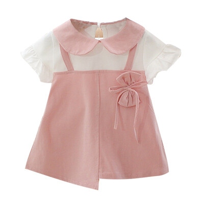 2019 New Baby Girl Summer Princess Dress Fake 2 Piece Peter Pan Collar Toddler Bow Short Sleeve Cotton Sundress Kid Girl Clothes
2019 New Baby Girl Summer Princess Dress Fake 2 Piece Peter Pan Collar Toddler Bow Short Sleeve Cotton Sundress Kid Girl Clothes