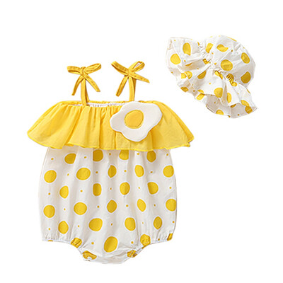 Infant Summer Round Collar Short Sleeve Dot Print Girls Jumpsuit Climb Soft RomperHat Two-piece Set
Infant Summer Round Collar Short Sleeve Dot Print Girls Jumpsuit Climb Soft RomperHat Two-piece Set