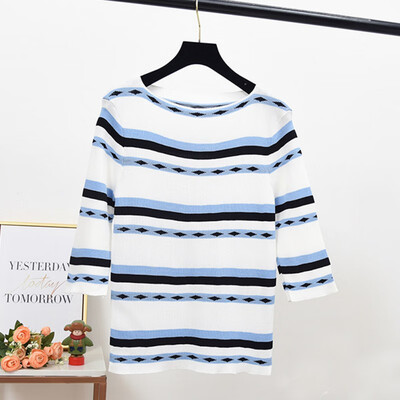 Womens Sweater Autumn Stripe Slim Seven Sleeve Pullover Female O-Neck Winter Bottoming Knitwear Korean Knitted Sweaters
Womens Sweater Autumn Stripe Slim Seven Sleeve Pullover Female O-Neck Winter Bottoming Knitwear Korean Knitted Sweaters