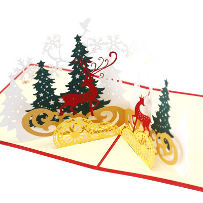 Creative Christmas Greeting Card Forest Deer 3D Christmas Three-dimensional Card Hollow Paper Carvings Postcards
Creative Christmas Greeting Card Forest Deer 3D Christmas Three-dimensional Card Hollow Paper Carvings Postcards