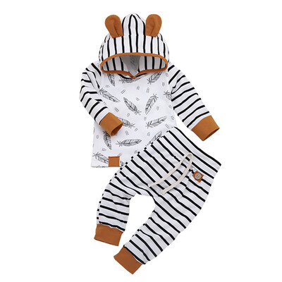 2019 Spring Autumn Casual Baby Bodysuits Striped Printing Long Sleeve Hoodie And Fashion Trousers Kid Two-piece Outfit Set
2019 Spring Autumn Casual Baby Bodysuits Striped Printing Long Sleeve Hoodie And Fashion Trousers Kid Two-piece Outfit Set