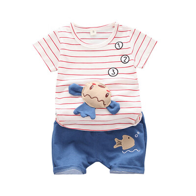 Summer kid clothes for Boys Short Sleeve Striped Cartoon Print Tops T-shirtShorts Children Girls Casual Clothing Sets
Summer kid clothes for Boys Short Sleeve Striped Cartoon Print Tops T-shirtShorts Children Girls Casual Clothing Sets