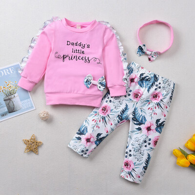 Autumn Baby Girls Adorable Letter Print Long Sleeve Sweatshirt Floral Trousers With Headband Casual Outfits Clothes
Autumn Baby Girls Adorable Letter Print Long Sleeve Sweatshirt Floral Trousers With Headband Casual Outfits Clothes