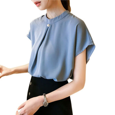 Office Lady Plus Size Shirt Wrinkling Female Big Sizes Short Sleeve Pearl Shirt Cover Belly Leisure Chiffon Blouse Tops
Office Lady Plus Size Shirt Wrinkling Female Big Sizes Short Sleeve Pearl Shirt Cover Belly Leisure Chiffon Blouse Tops
