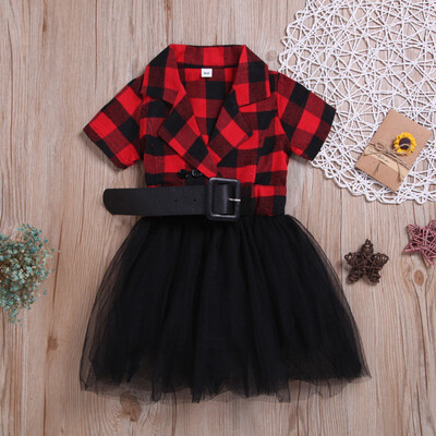 Summer Kids Girls Casual Short Sleeve Plaid Print Patchwork Design Dress Baby Children Mesh Dresses with Belt
Summer Kids Girls Casual Short Sleeve Plaid Print Patchwork Design Dress Baby Children Mesh Dresses with Belt
