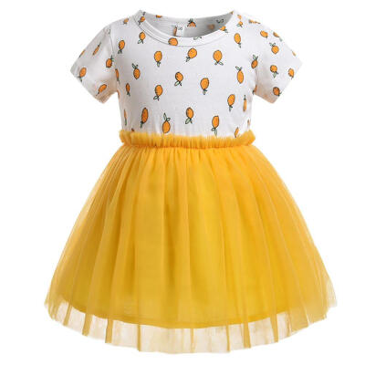 1-6 T Children Girls Dress Printed Small Lemon Short Sleeve Yellow Mesh Dress Princess Cotton O-Neck Dress
1-6 T Children Girls Dress Printed Small Lemon Short Sleeve Yellow Mesh Dress Princess Cotton O-Neck Dress