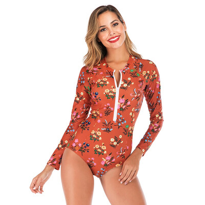 New Swimwear Women Sexy Long Sleeve Swimsuit Printed Diving Suit Front Zipper One Piece Swimsuit Beach Swimsuit
New Swimwear Women Sexy Long Sleeve Swimsuit Printed Diving Suit Front Zipper One Piece Swimsuit Beach Swimsuit