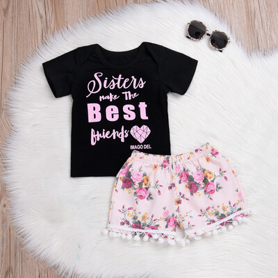Toddler Girl Kids Clothes Letter Short Sleeve TopFloral Short Pant 2 Piece Set Children Baby Girl Cloths Outfit
Toddler Girl Kids Clothes Letter Short Sleeve TopFloral Short Pant 2 Piece Set Children Baby Girl Cloths Outfit