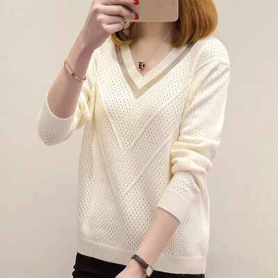 Autumn Winter Sweater Women Pullovers Hollow Sweaters Women Loose Knitted Warm Sweater Female V-neck Small Fresh Sweater
Autumn Winter Sweater Women Pullovers Hollow Sweaters Women Loose Knitted Warm Sweater Female V-neck Small Fresh Sweater