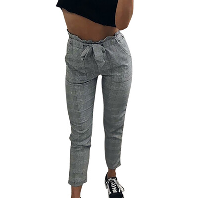 Plaid Pants Women Autumn Lattice Print Loose Elastic High Waist Tie Straight Casual Long Pants
Plaid Pants Women Autumn Lattice Print Loose Elastic High Waist Tie Straight Casual Long Pants