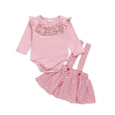 Autumn Newborn Girls Sets Baby Long Flare Sleeve Romper Strap Heart Print Skirts Costume Sets 0-24M
Autumn Newborn Girls Sets Baby Long Flare Sleeve Romper Strap Heart Print Skirts Costume Sets 0-24M
