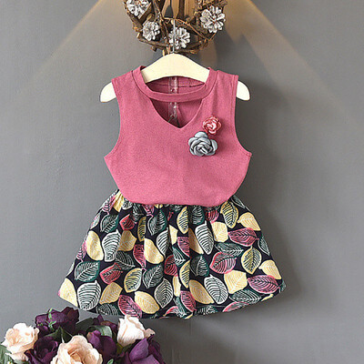 Children Summer Girls Lovely Clothing Set Cute Solid Color Flower Wear Sleeveless Sweet TopPrint Skirt Two Piece
Children Summer Girls Lovely Clothing Set Cute Solid Color Flower Wear Sleeveless Sweet TopPrint Skirt Two Piece