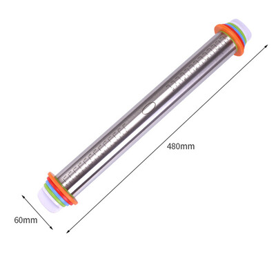 Adjustable Stainless Steel Rolling Pin With Scale Dough Mat Dough Roller with 4 Adjustable Rings Household Kitchen Cake Tool
Adjustable Stainless Steel Rolling Pin With Scale Dough Mat Dough Roller with 4 Adjustable Rings Household Kitchen Cake Tool