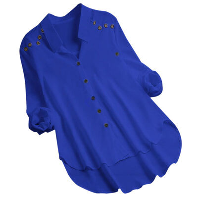 Women Blouse Ladies Casual Solid Elegant V-neck Blouses Long Sleeve Button Down OL Office Turn-down Collar Shirt Plus Size
Women Blouse Ladies Casual Solid Elegant V-neck Blouses Long Sleeve Button Down OL Office Turn-down Collar Shirt Plus Size