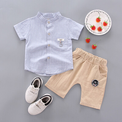 Summer Baby Boys Children Casual Short Sleeve Plaid Print T-shirt TopsShorts Costume Set
Summer Baby Boys Children Casual Short Sleeve Plaid Print T-shirt TopsShorts Costume Set