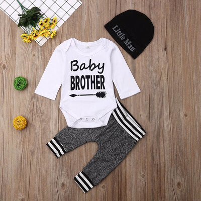 Spring Autumn Casual Fashion Baby Letter Printing Bodysuit And Trousers And Hat Kids Three-piece Outfit Set 0-18M
Spring Autumn Casual Fashion Baby Letter Printing Bodysuit And Trousers And Hat Kids Three-piece Outfit Set 0-18M