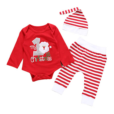 3Pcs Baby Girl Boy Christmas Outfits Sets Infant Cotton Long Sleeve Letter Print Romper Trousers Hats
3Pcs Baby Girl Boy Christmas Outfits Sets Infant Cotton Long Sleeve Letter Print Romper Trousers Hats