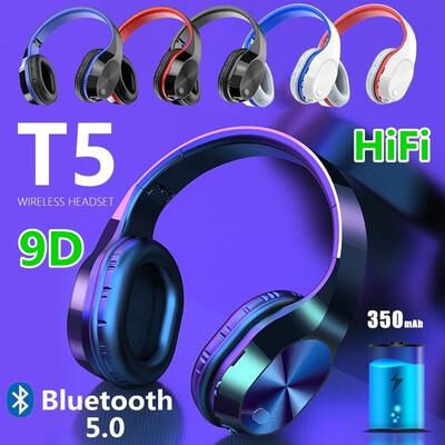 2020 NEW T5 Bluetooth Headphones Wireless Earphone Game Headset HiFi Super Bass support TF Card For Phone PC MP3
2020 NEW T5 Bluetooth Headphones Wireless Earphone Game Headset HiFi Super Bass support TF Card For Phone PC MP3