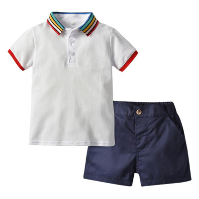 Baby Boys Clothes Summer Boy Rainbow Collar Clothing Set 2pcs Set Bebe Gentleman Shirt Shorts Clothes For Boys 0-5Y
Baby Boys Clothes Summer Boy Rainbow Collar Clothing Set 2pcs Set Bebe Gentleman Shirt Shorts Clothes For Boys 0-5Y