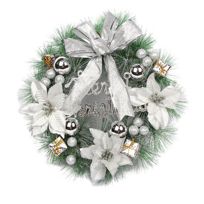 30CM Artificial Christmas Wreath With Bowknot Poinsettia Christmas Balls Ornaments Holiday Front Door Hanging Decorations
30CM Artificial Christmas Wreath With Bowknot Poinsettia Christmas Balls Ornaments Holiday Front Door Hanging Decorations