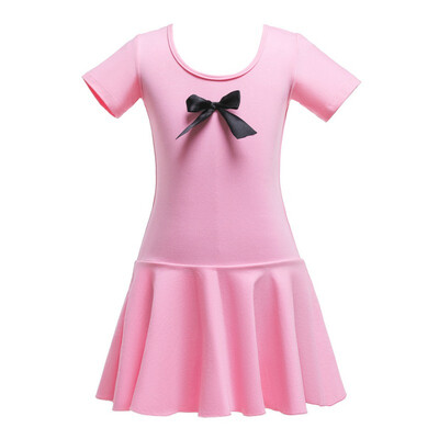 Children Girls dance dress Cotton Mesh Bow Decoration Round Collar Short-sleeved Dance Practicing Dress Gymnastics Clothes
Children Girls dance dress Cotton Mesh Bow Decoration Round Collar Short-sleeved Dance Practicing Dress Gymnastics Clothes