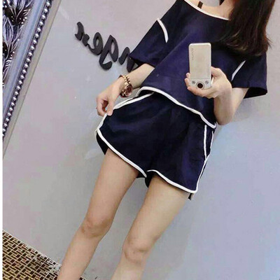 Female Summer Loose Sets -2XL New Women\s Casual Exercise Suit Cotton One Shoulder Strap T-shirt Shorts two-piece
Female Summer Loose Sets -2XL New Women\s Casual Exercise Suit Cotton One Shoulder Strap T-shirt Shorts two-piece