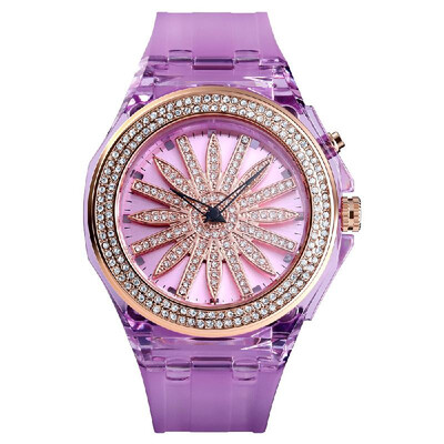 SKMEI 1536 Woman Quartz Watch Rotating Flower Dial Colorful LED Backlight Transparent Case Strap Female Wristwatch
SKMEI 1536 Woman Quartz Watch Rotating Flower Dial Colorful LED Backlight Transparent Case Strap Female Wristwatch
